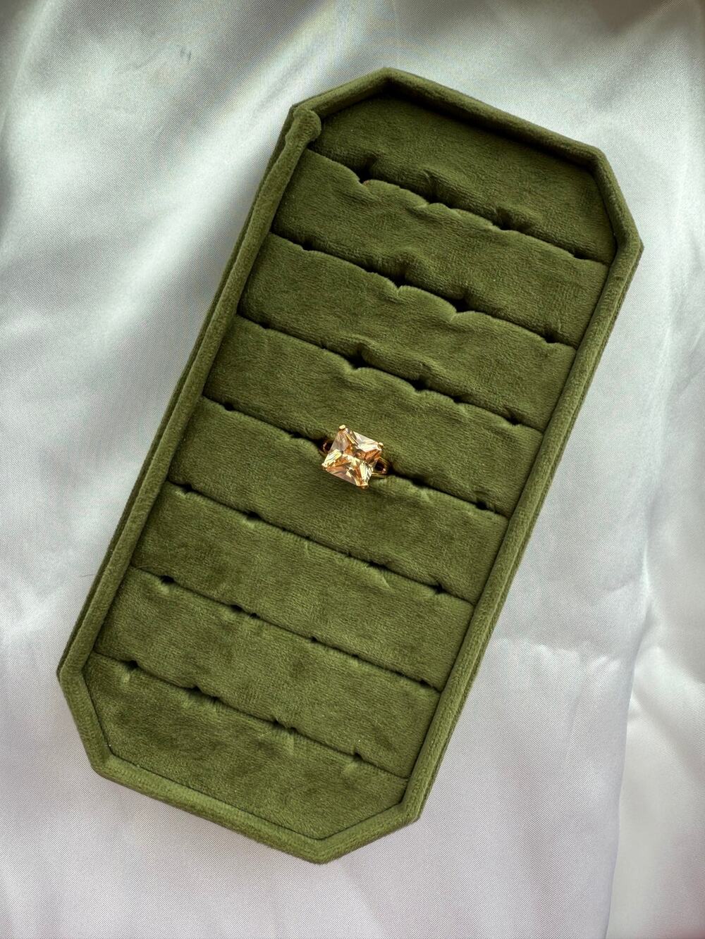 Gold Cushion Champagne Ring Size 7